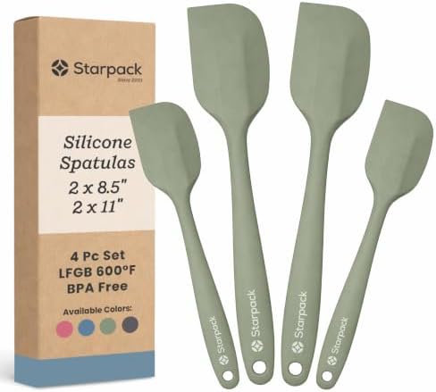 Starpack Silicone Rubber Spatula Set, 4-Piece, Sage Green