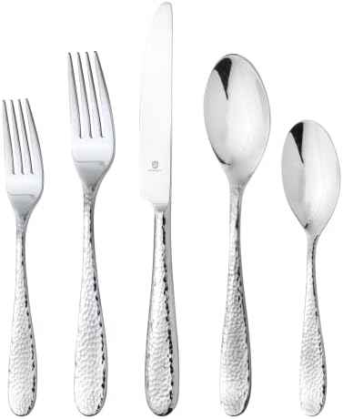 DANIALLI Hammered Silverware Set | Premium 18/10 Stainless Steel