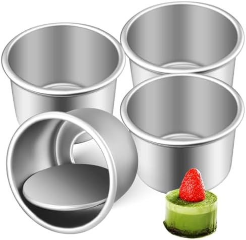 UPKOCH 12 Pcs 2 Inch Mini Cake Pans with Removable Bottom -Round