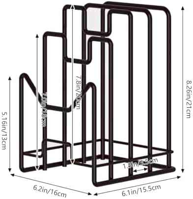 Multifunctional Cutting Board Organizer, Cutting Board Holder Rack Baking Cookie Pan Sheets Cooling Racks Storage Stand for Kitchen Cabinet -Divided Holder with 4 Slots (2PS Black)