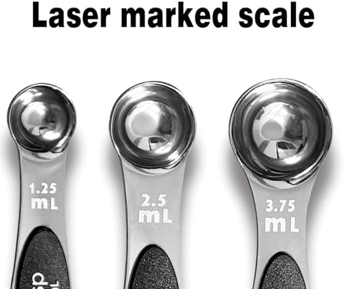 Measuring Cup and Magnetic Measuring Spoons Set, 5 Stainless Steel