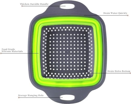 Collapsible Colander,Collapsible Colander Set,Folding Kitchen Silicone