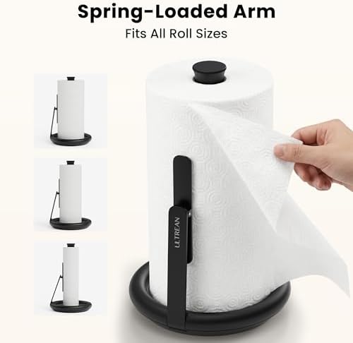 Ultrean Stainless Steel Paper Towel Holder, Black