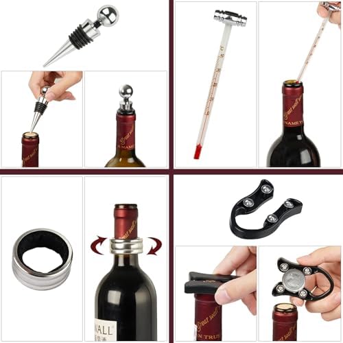 9-Pieces Corkscrew Wine Opener Set, Stainless Steel Cork Screw Rabbit