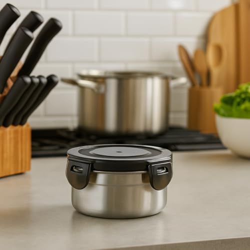 [6 Pack 4 Oz Small Condiment & Dip Containers with Leakproof Lids, Reusable Stainless Steel Bento Box Sauce Cups for Lunches, Picnics & Kitchen Storage (6pcs)