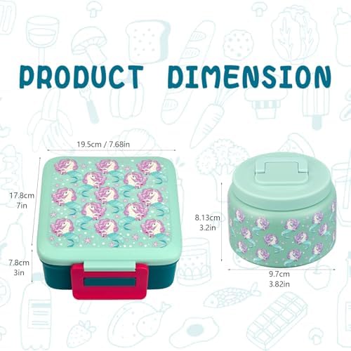 JXXM Bento Lunch Box for Kids with 8oz Soup Thermo,Leak-Proof Lunch