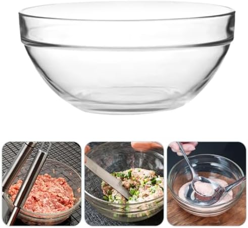 Healifty Xmas Glass Mixing Bowls Set 2pcs for Dumpling Filling