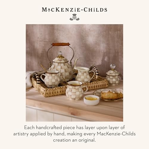 MACKENZIE-CHILDS 2 Quarts Brown-and-White Tea Kettle