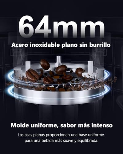 Mokkom 64mm Flat Burr Coffee Grinder, 100 Grind Settings