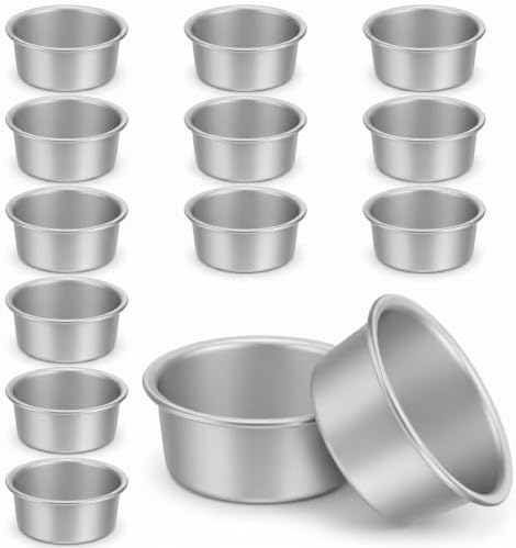 14 Pcs 4 Inch Cake Pan Set, Aluminum Mini Cake Pans, Solid Bottom