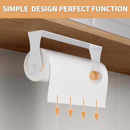 Paper Towel Holder, Under Cabinet Wall Mount, White