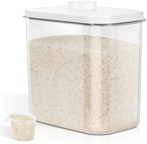 Large Rice Storage Container 20 - 25 Lbs, Airtight Dry Food Flour