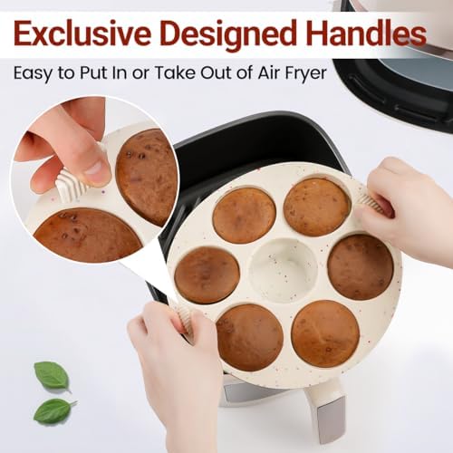 Silicone Muffin Pan for Air Fryer Oven Instant Pot, Nonstick 7 Cups