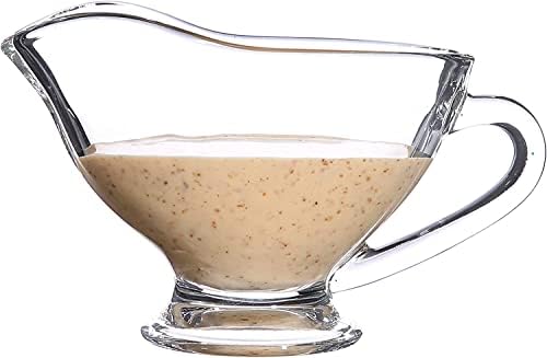 RONDURE SET OF 2 Glass Gravy Boat - 7 oz with Handle Creamer Pitcher