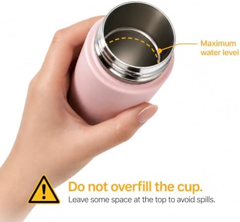 Exllena Small Insulated Water Bottle with Push-Button Lid