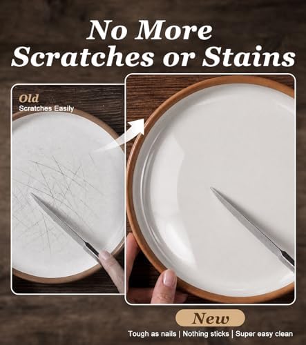 Lareina Plates and Bowls Set, 12 Pieces Farmhouse Ceramic Dinnerware