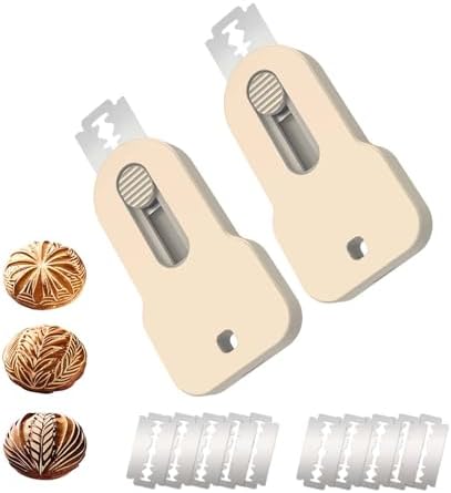Bread Lame Scorer Set - 2 Pack Magnetic, Retractable Scoring Tool with