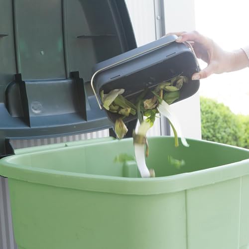 Brabantia Food Waste Caddy (0.48 Gal/Dark Gray) Kitchen Leftovers Can