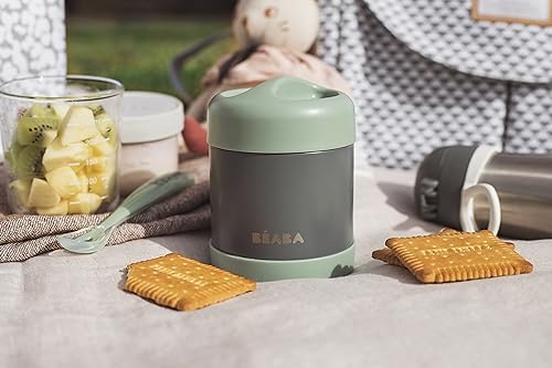 Beaba Stainless Steel Insulated Food Jar 10 oz, Kids Thermos, Lunch
