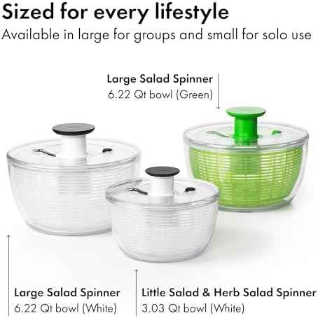 OXO Good Grips Small Salad & Herb Spinner, Vegetable Washer with