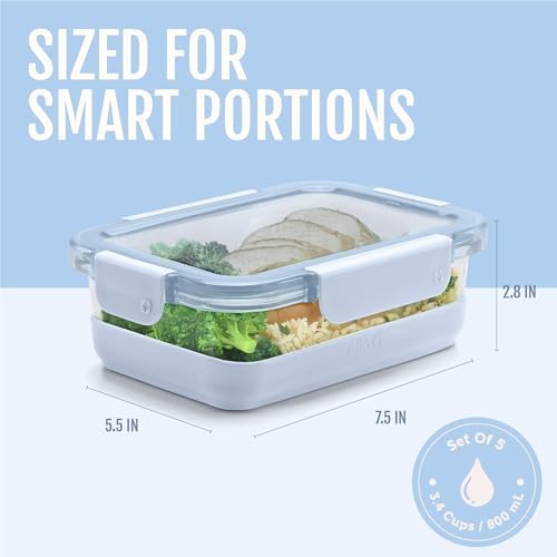 Ello Duraglass Refresh 10-Piece 3.4-Cup Meal Prep Containers