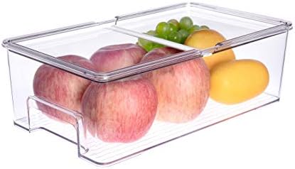 SANNO Vegetable Refrigerator Organizer Food Bins with lids Large