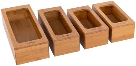 Seville Classics Bamboo Premium Organizer Storage Bins for Kitchen