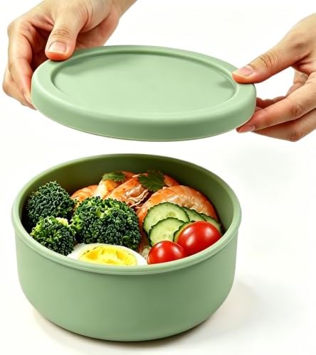 24 fl oz Silicone Airtight Lunch Bowl with Lid, Food Container
