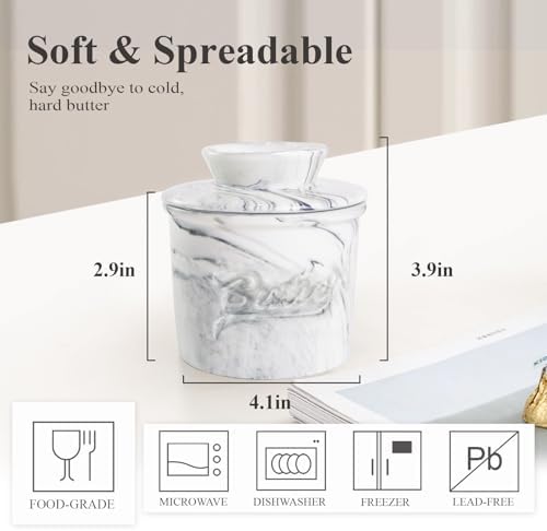 MSJGA Butter Crock for Counter with Water, French Butter Keeper for