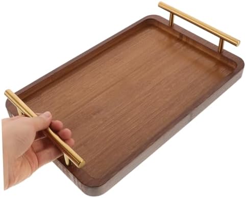 Wooden Tea Tray Rectangular Serving Tray with Handle