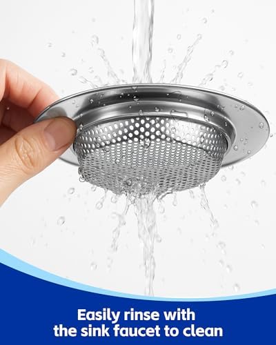 4-Pack Kitchen Sink Drain Strainers, Stainless Steel, 4.5-Inch