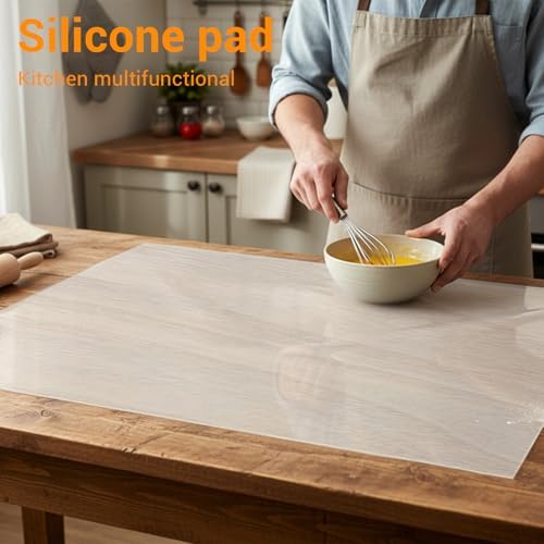 Silicone Mats, 2 Pack, 24 x 36 Inches, Translucent