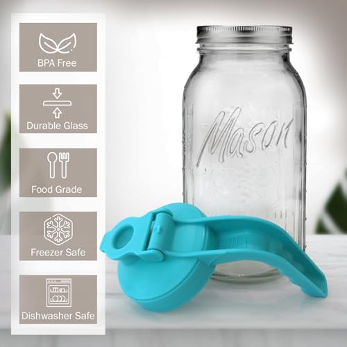 Mason Jar Pitcher - Airtight & Leakproof Glass Pitcher with Lid