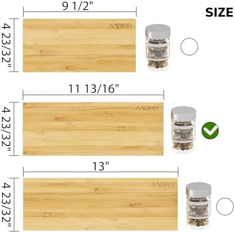 AMBIRD Bamboo Spice Drawer Organizer with Non-slip Mat,4 Tier - 2 Set