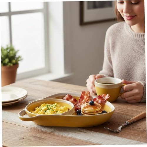 1Pcs Soup and Sandwich Bowls Combo Ceramic Fan Shape Heat Resistant