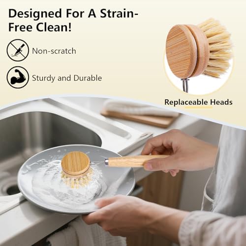 5 Pack Dish Brush Set with 14’’ Bottle Brush