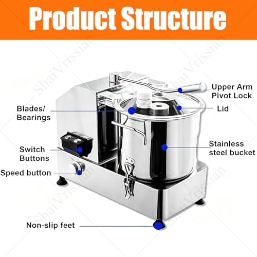 Electric Vegetable Chopper, 6L Capacity, Stepless Speed Control