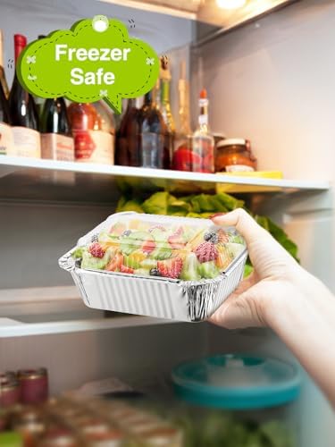 NEEBAKE 110 Pack 5x4 Disposable Small Aluminum Pans with Dome Lids