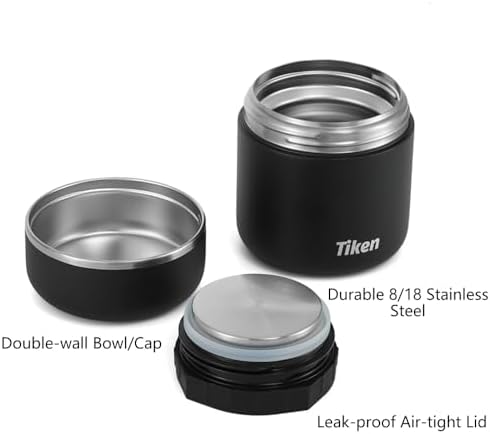 Tiken Stainless Steel Vacuum Insulated Food Jar - 16oz Leakproof