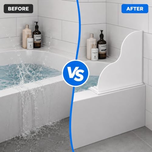 Shower Splash Guard, 2 Pack Silicone Splash Guards with Strong Suction