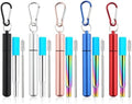 Reusable Straws 5Pack Collapsible Portable Metal Straw Reusable