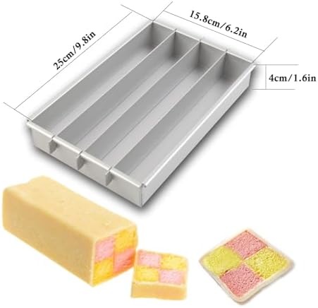 10x6in Battenberg Cake Pan Detachable, Food-grade Battenburg