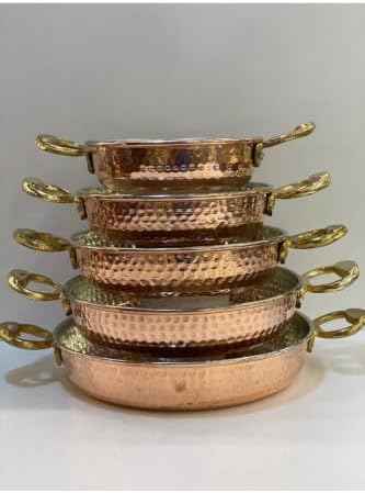 5-Piece Hammered Copper Cookware Set - 6.3 in to 9.4 in Diameter