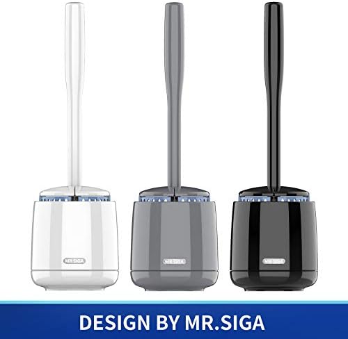 MR.SIGA Toilet Bowl Brush and Holder, Gray, 1 Pack