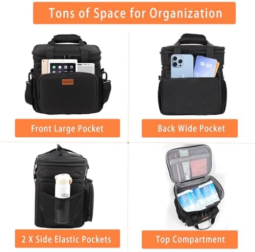 GLENKEY Expandable Lunch Box Insulated Leakproof Cooler Bag Work