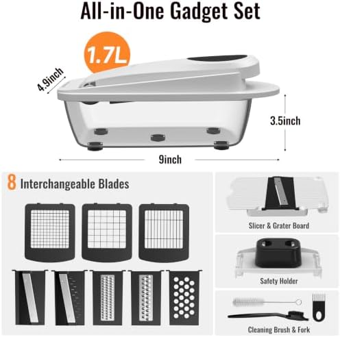 8-Blade Egg Slicer Chopper Grater Set, White