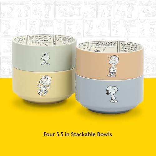 Peanuts Snoopy Bonbon Bites 4-Piece 5.5-Inch Decorated Stoneware
