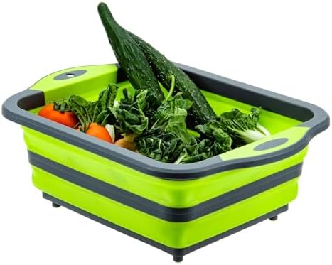 Collapsible Cutting Board with Colander, Foldable Multi-function