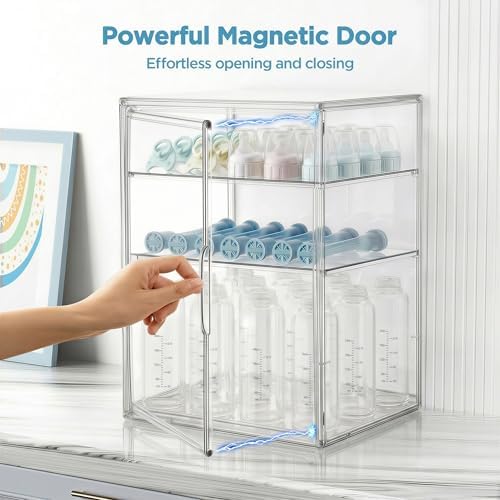 HBlife Baby Bottle Storage Organizer, 3 Tiers, Clear Acrylic