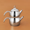 Karaca Adelya Stainless Steel Teapot Set, 0.65L and 1.1L